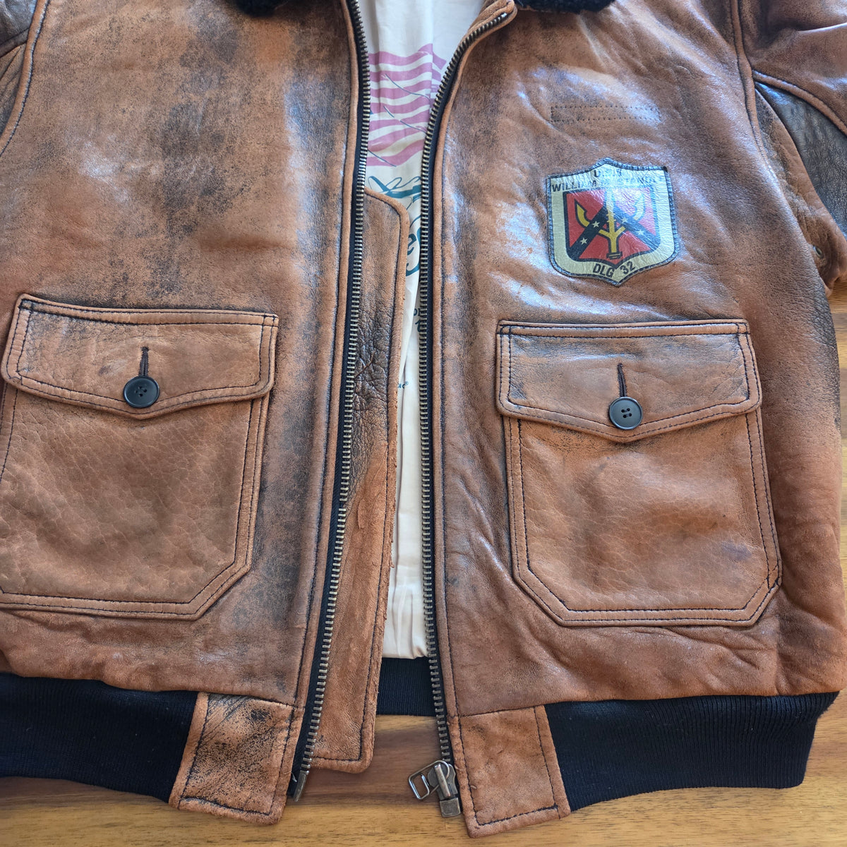 US Navy Leather Jacket Type G-1 Spec 7823 Brown Heavy