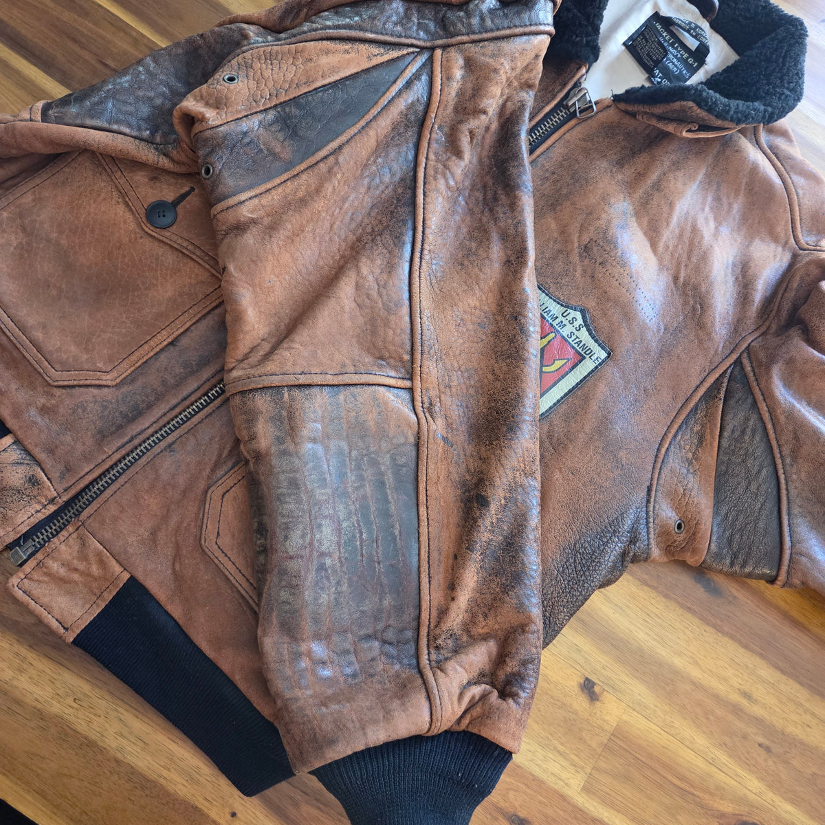 US Navy Leather Jacket Type G-1 Spec 7823 Brown Heavy