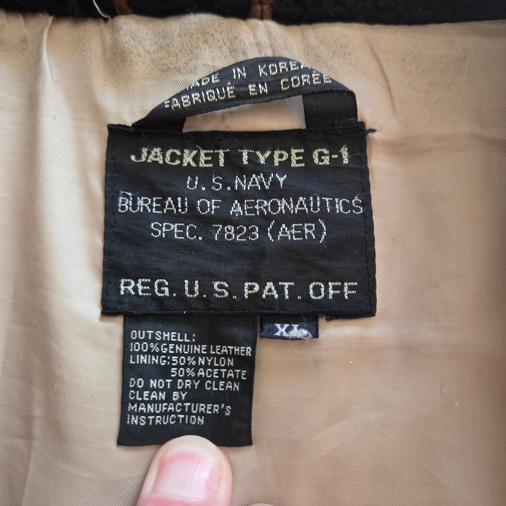 US Navy Leather Jacket Type G-1 Spec 7823 Brown Heavy
